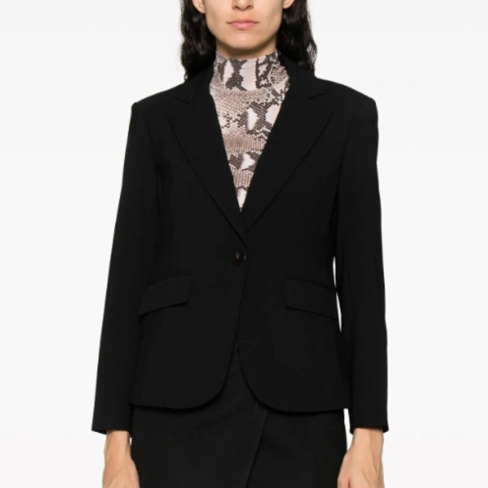 Veronica Beard Black Wool Blend Dickey Blazer Jacket
